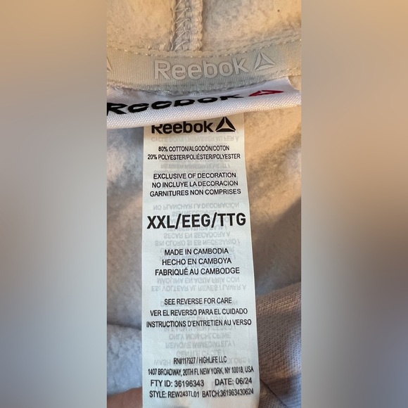 Reebok Hoodie XXL Oversized Streetwear Casual Pullover NWOT Gorpcore Skater Y2K - Picture 8 of 13